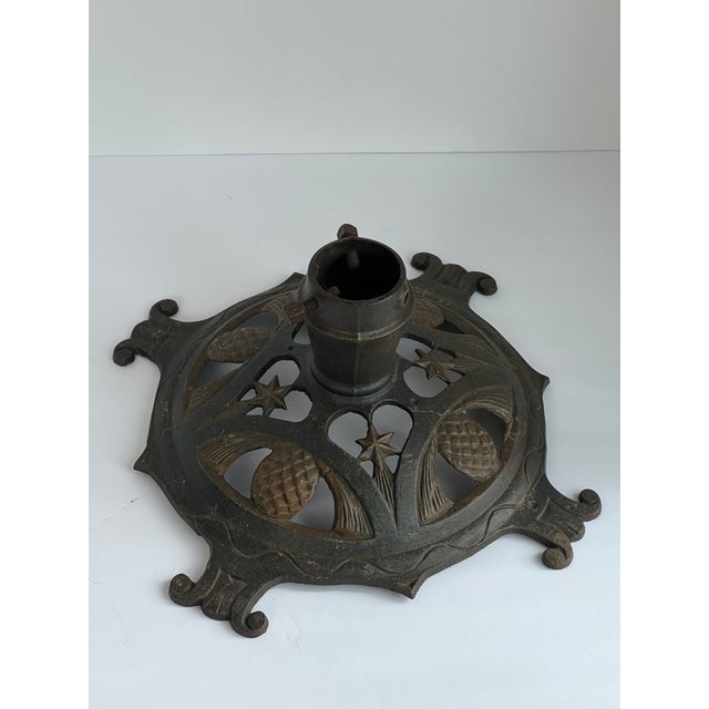 English Brill Painted and Parcel-Gilt Iron Christmas Tree Stand, Circa 1920 For Sale - Image 3 of 7