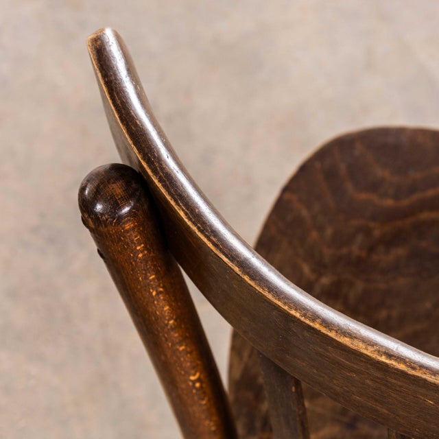 Wood Vintage Crescent Back Dining Chairs by Ton, 1970s, Set of 2 For Sale - Image 7 of 9