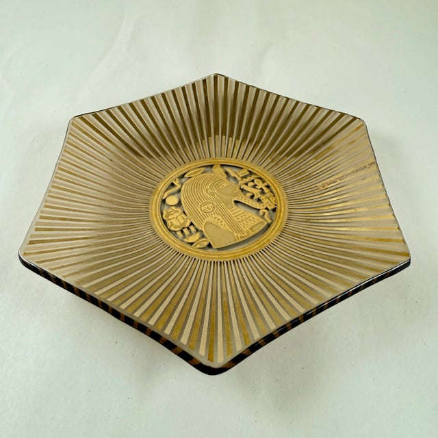 1950s Georges Briard Egyptian Pharaoh Gold Leaf Vide-Poche Dish For Sale - Image 5 of 12