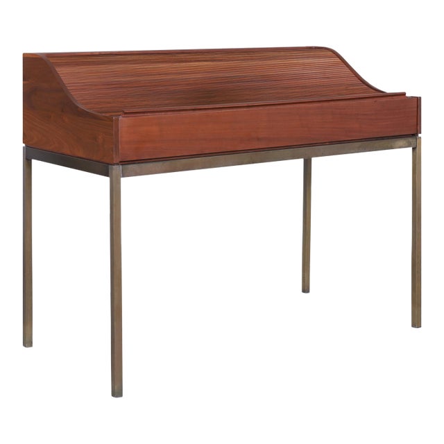Mid-Century Walnut Roll-Top Desk by John Kapel for Glenn of California For Sale