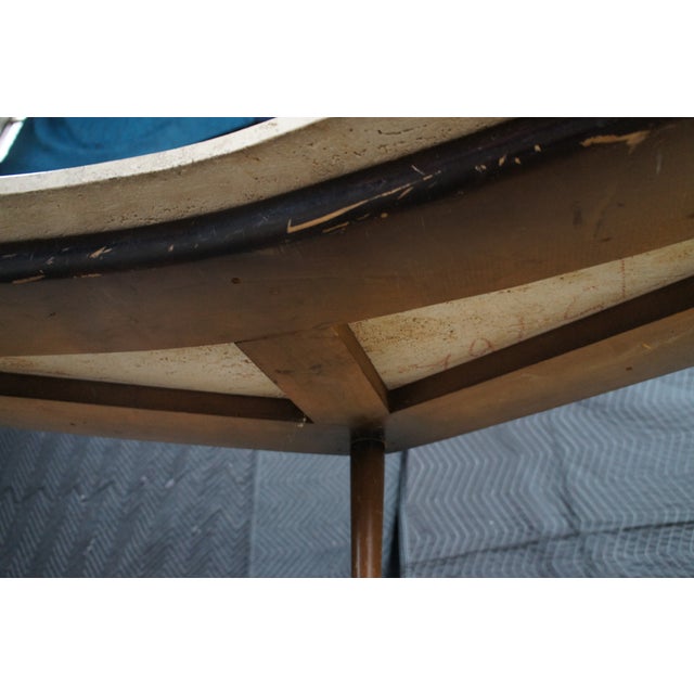 Mid Century Modern Sculptural Travertine Stone Walnut Boomerang Coffee Table MCM For Sale - Image 14 of 15