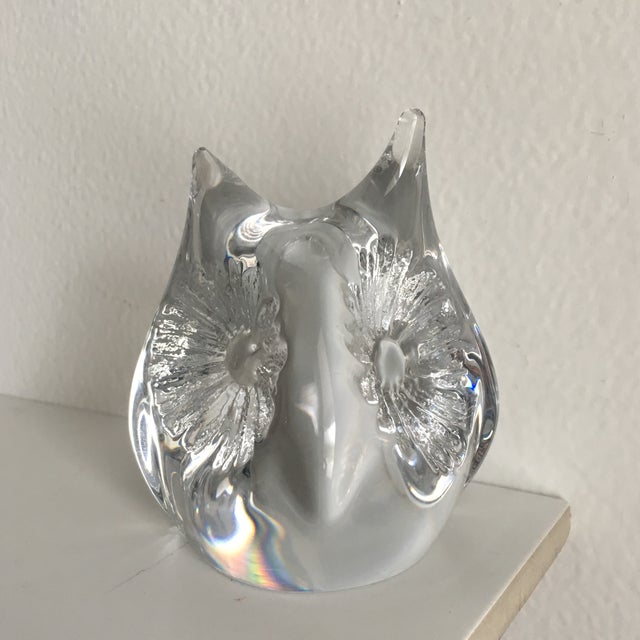 Daum of France Owl Crystal Glass Paper Weight For Sale - Image 9 of 9