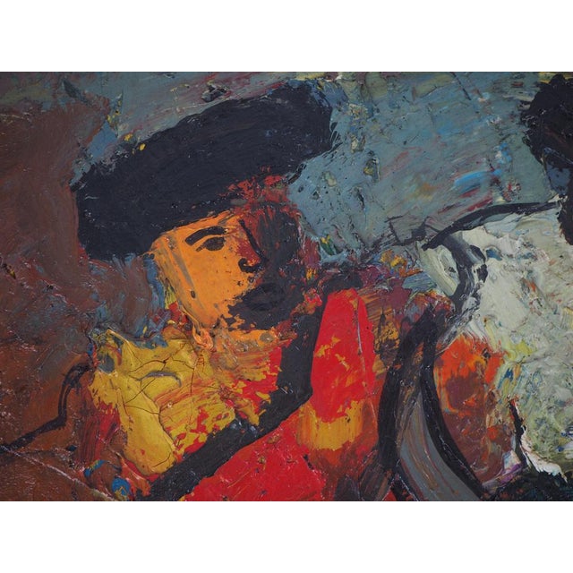 Pierre Ambrogiani, The Arrival of the Bull, Signed Oil on Canvas For Sale - Image 17 of 18
