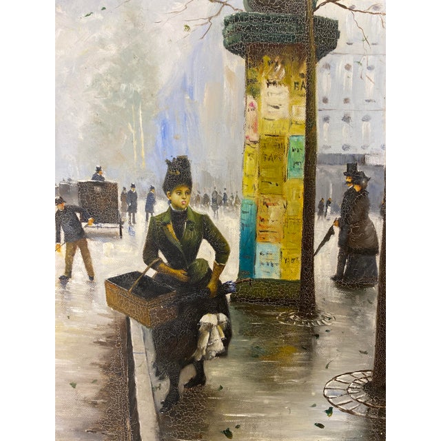Late 20th Century Color Print Depicting Parisian Street Scene, Paris France City & Metro Station For Sale - Image 5 of 6