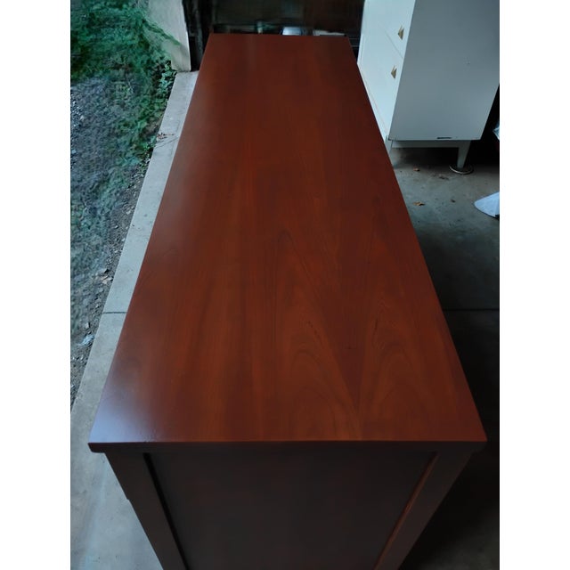 Wood Mid Century Traditional Lowboy Dresser Attributed to Kindel Furniture For Sale - Image 7 of 9