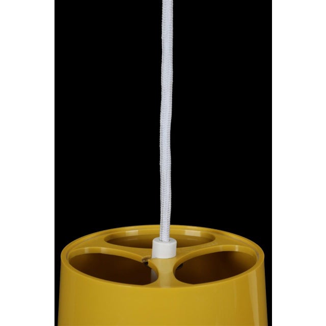 Mid-Century Modern Danish Space Age Pendant Lamp in Yellow by Svend Middelboe for Nordisk Solar Compagni, 1970s For Sale - Image 3 of 13