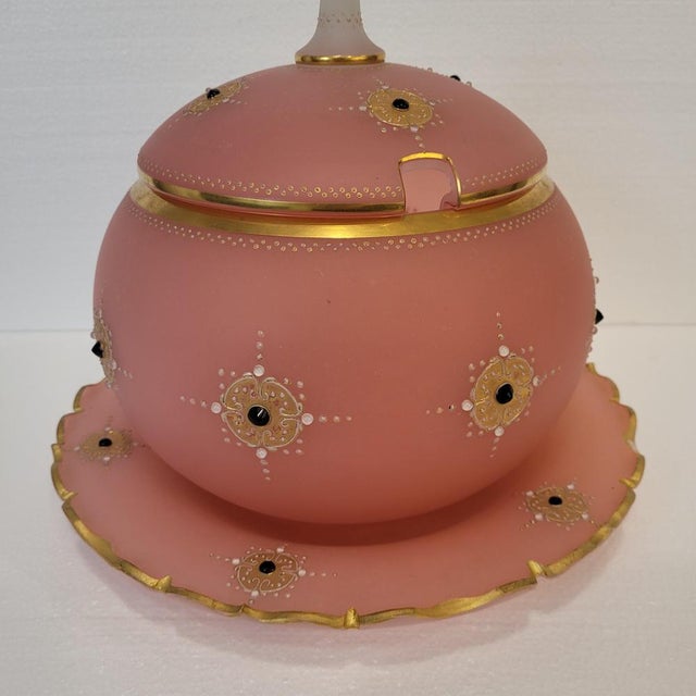 Napoleon III Pumpkin-Shaped Pink Opaline Glass Punch Bowl from Baccarat, France, 1890s For Sale - Image 16 of 18