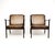 A stunning pair of vintage Danish leather armchairs by Ole Wanscher. They were made by P. Jeppesen, they date from the...