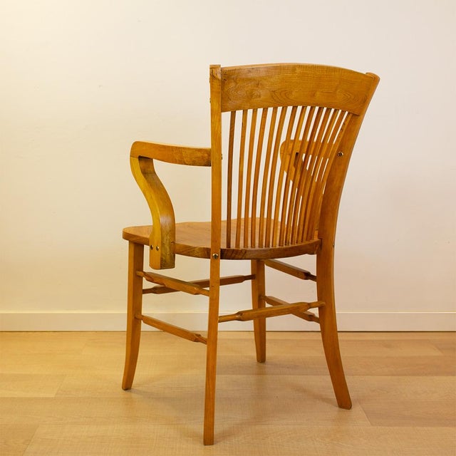 Oak Desk Chair, Spain, 1940s For Sale - Image 4 of 8