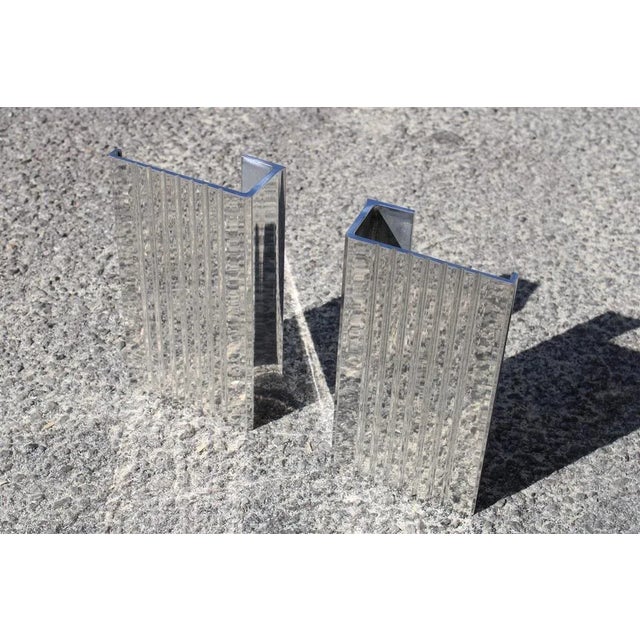 Rectangular Handles in Chromed Aluminum, Italy, 1950s, Set of 2, in Very Good conditions. Designed 1950 to 1959