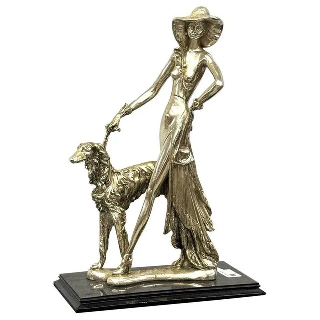 Art Deco Silver-Plated Resin Sculpture by Amilcare Santini, 1970 For Sale - Image 13 of 13