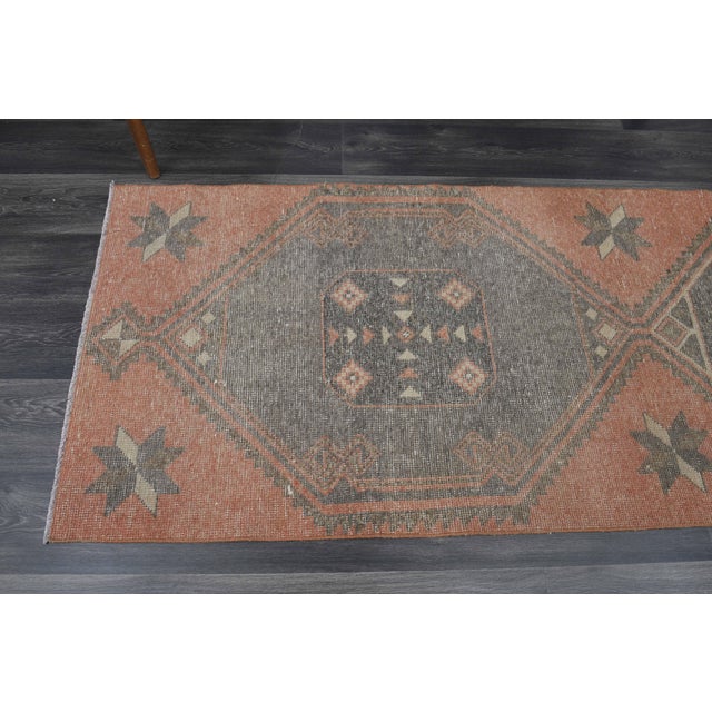 Textile 1970s Vintage Handmade Wool Cotton Terracotta Runner Rug For Sale - Image 7 of 11