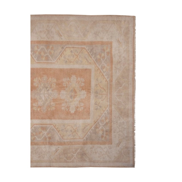 Vintage Turkish Milas Oushak Handknotted Rug 6'8" X 10'4" For Sale In Philadelphia - Image 6 of 11