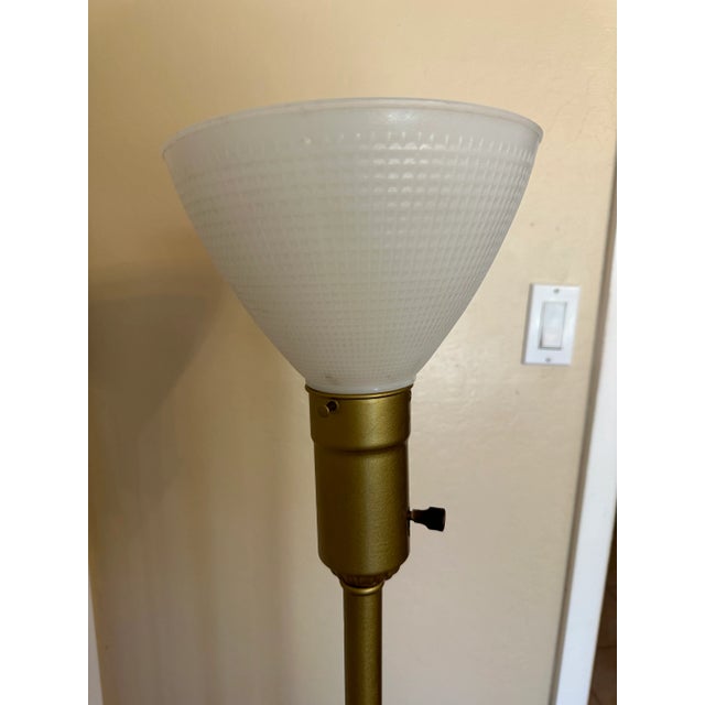 Gold Mid Century Arlus Sculpture Table Floor Lamp With Integrated Table For Sale - Image 8 of 9