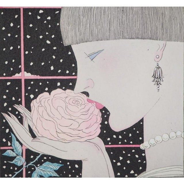 Georges Lepape, Young Woman with Rose, Engraving For Sale - Image 5 of 7