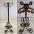 1960s Vintage Wrought Iron Fireplace Tool Set with Stand Twisted Metal & Flower Design- 7 Pieces For Sale - Image 5 of 10