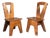 1970s French Modern Brutalist Dining Chairs After Pierre Chapo For Sale