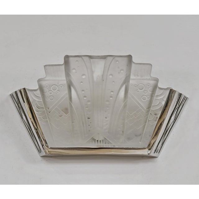 Pair of 1930s Muller Freres French Art Deco Geometric Stepped Wall Sconces - 2 Pairs Available For Sale - Image 6 of 8