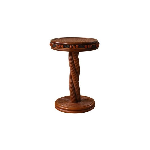 Not Yet Made - Made To Order Romy Side Table in Stained Rattan with Resin and Leather by Popus Editions For Sale - Image 5 of 5