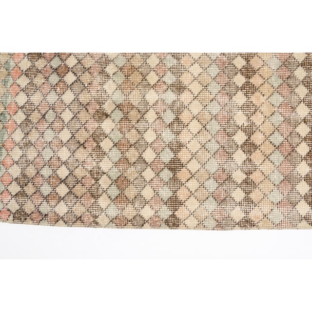 Geometric Vintage Wool Runner For Sale - Image 6 of 10