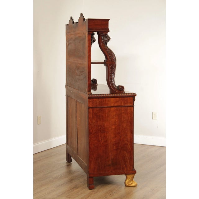 Antique English Charles X Style Carved Mahogany Chiffonier Sideboard For Sale - Image 12 of 13