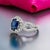 Metal Natural Sapphire Diamond Ring Size 6.25 14k W Gold 2.31 TCW Certified For Sale - Image 7 of 14
