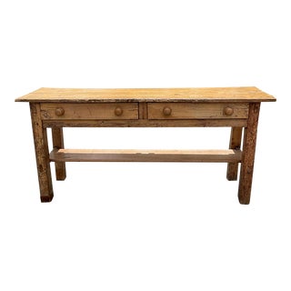 European 19th Century Scrubbed Pine Server or Sideboard For Sale