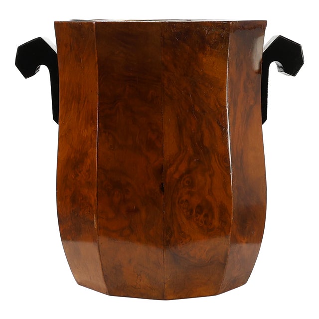 Art Deco Sculptural Burlwood Ice Bucket, France, 1925 For Sale