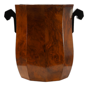 Art Deco Sculptural Burlwood Ice Bucket, France, 1925