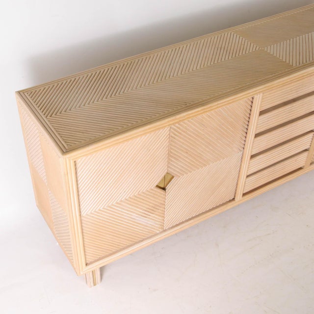 Rattan and Brass Sideboard, 1970s For Sale - Image 17 of 18
