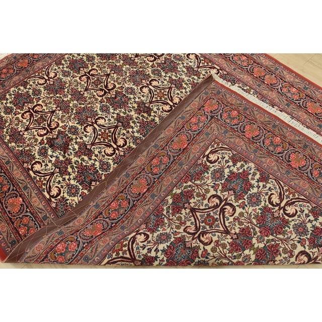 Bidjar Rug 6’11” X 10’1” Ivory Wool Vintage Traditional Hand-Knotted Carpet For Sale - Image 14 of 15