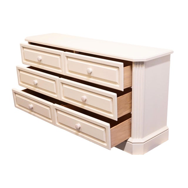 Wood Altavista Lane Melrose Collection Contemporary Neoclassical Revival Off White 66" Double Dresser 497-01 For Sale - Image 7 of 14