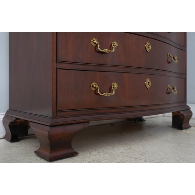 Baker Mahogany Inlaid Bow Front High Chest For Sale In Philadelphia - Image 6 of 16
