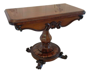 Antique Victorian Mahogany Card Table, 1850s