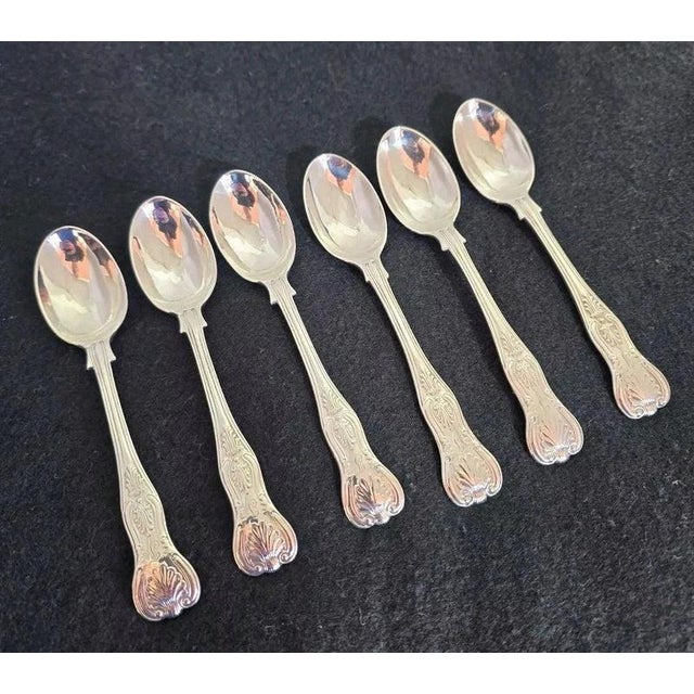 Metal Antique Victorian English Sterling Silver Teaspoons, 1896, Set of 6 For Sale - Image 7 of 18