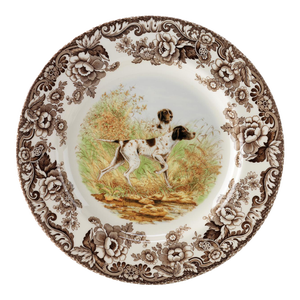 Spode Woodland Dogs Dinner Plate 10.5", Flat Coated Pointer