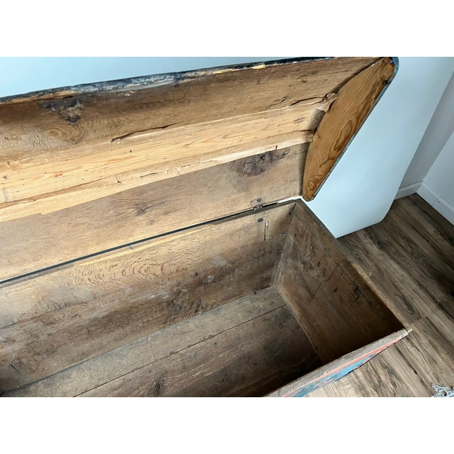 Antique Swedish Oak Kista Dowry Chest C. 1841 For Sale - Image 12 of 14
