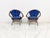 Rare Pair of All-Original IB Kofod-Larsen Hoop Chairs in Walnut & Cobalt Offered here is a rare and exceptional pair of IB...