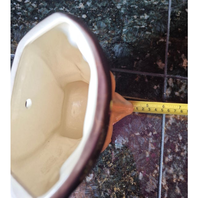 Tan Mid 20th Century Royal Copley Colonial Old Man Ceramic Wall Pocket Planter - 8" (Jg) For Sale - Image 8 of 9