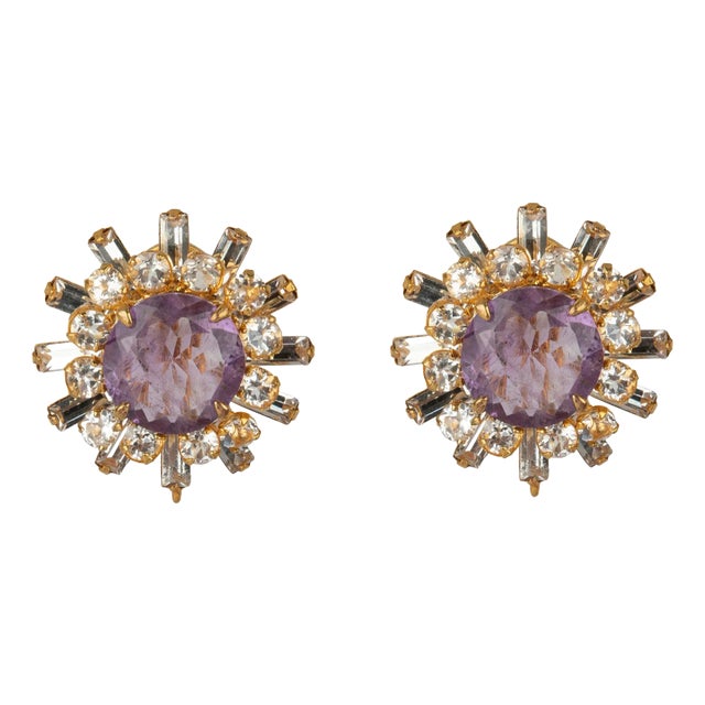 Isabella Studs (Purple) (Clip On) For Sale