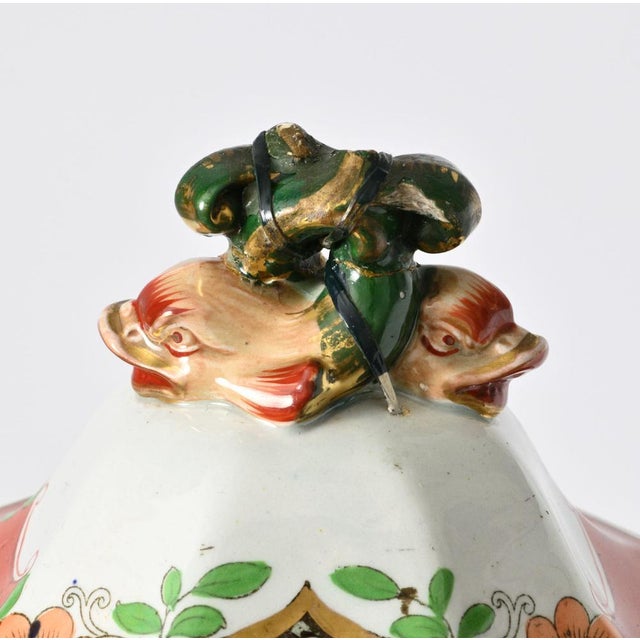 Antique English Ironstone Vase with Cover from Masons, 1840s For Sale - Image 9 of 15