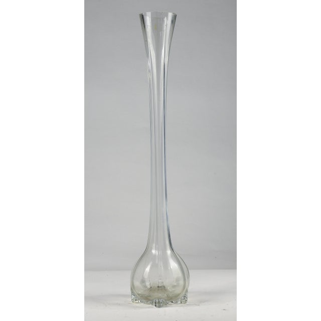 Tall Cylindrical Vase with Beveled Glass Featuring the Lazzar and C Vetrelco Italia Logo, 1960 For Sale - Image 3 of 9
