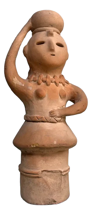 Japanese Haniwa Terracotta Water Carrier Sculpture, Miyazaki, 1940s