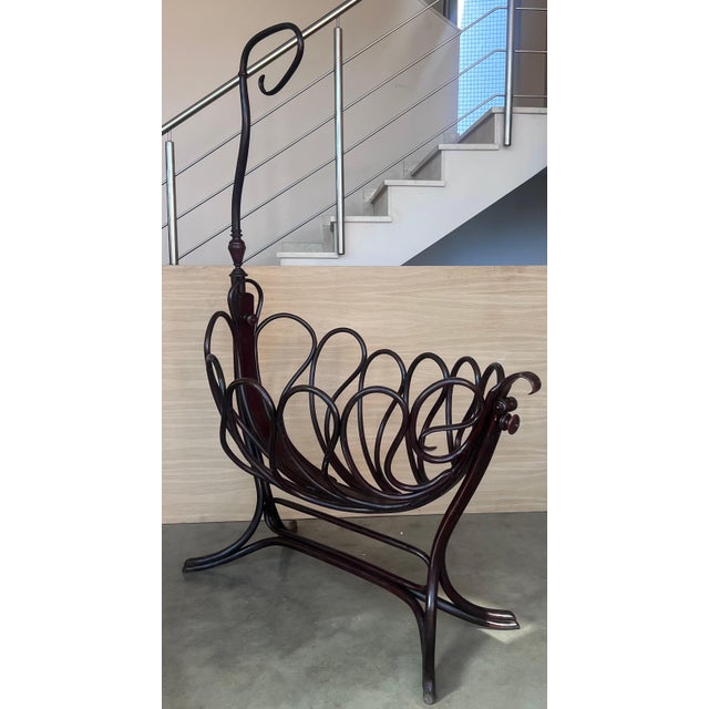 19th Century Viennese Jacob & Josef Kohn Attributed Bentwood Cradle For Sale - Image 17 of 18