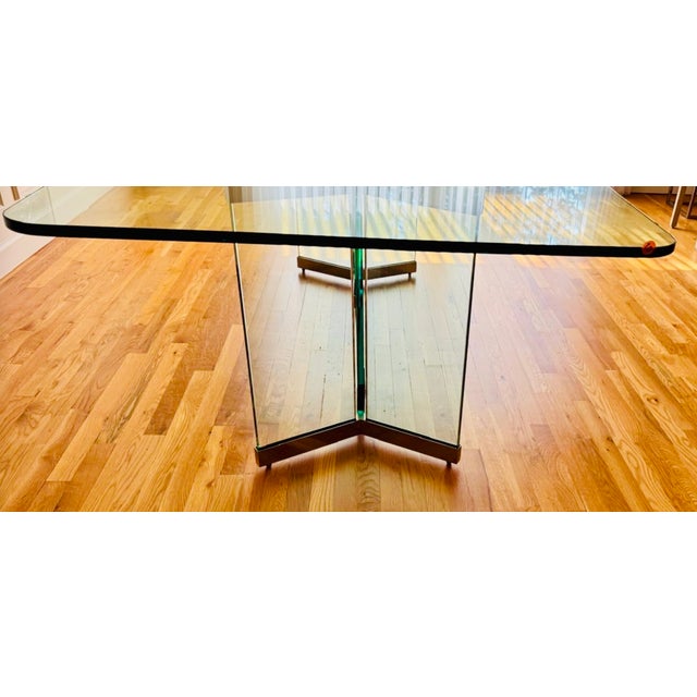 1970s Plate Glass and Chrome Dining Table Model 6060 by Leon Rosen for Pace - Replica For Sale - Image 5 of 10
