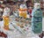 Fuck Cancer by Clyde Steadman | Oil on panel Still life of medicine bottles and syringes For Sale