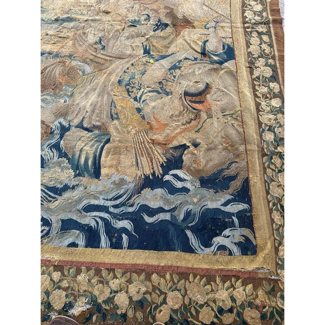 Textile Large Antique Aubusson Tapestry with Historical Battle Scene, 17th Century For Sale - Image 7 of 18