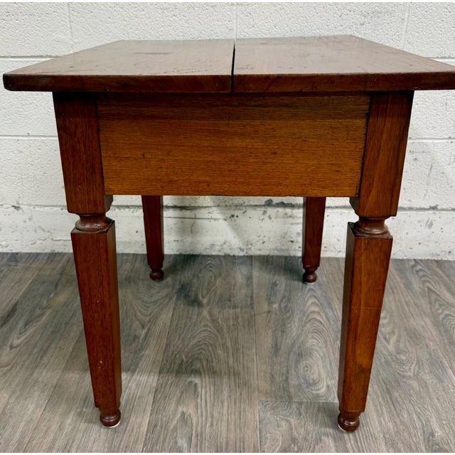 Brown Antique American Country Primitive Walnut Single Drawer Nightstand For Sale - Image 8 of 8