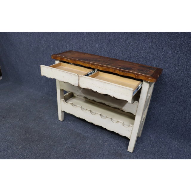 Late 20th Century Century Country French Cream & Maple Wine Server For Sale - Image 5 of 8