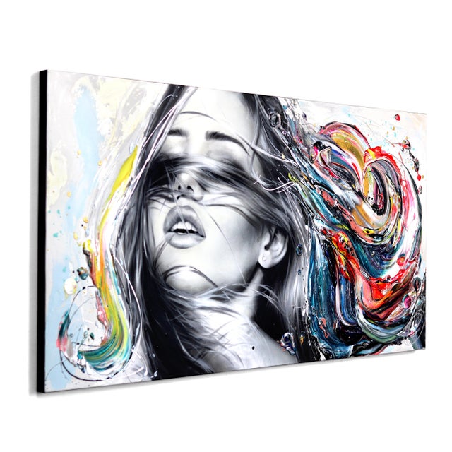 Imagine We Make It Happen - Impasto Thick Paint Colorful Figurative Original Artwork by Cynthia Coulombe-Bégin For Sale In Los Angeles - Image 6 of 9